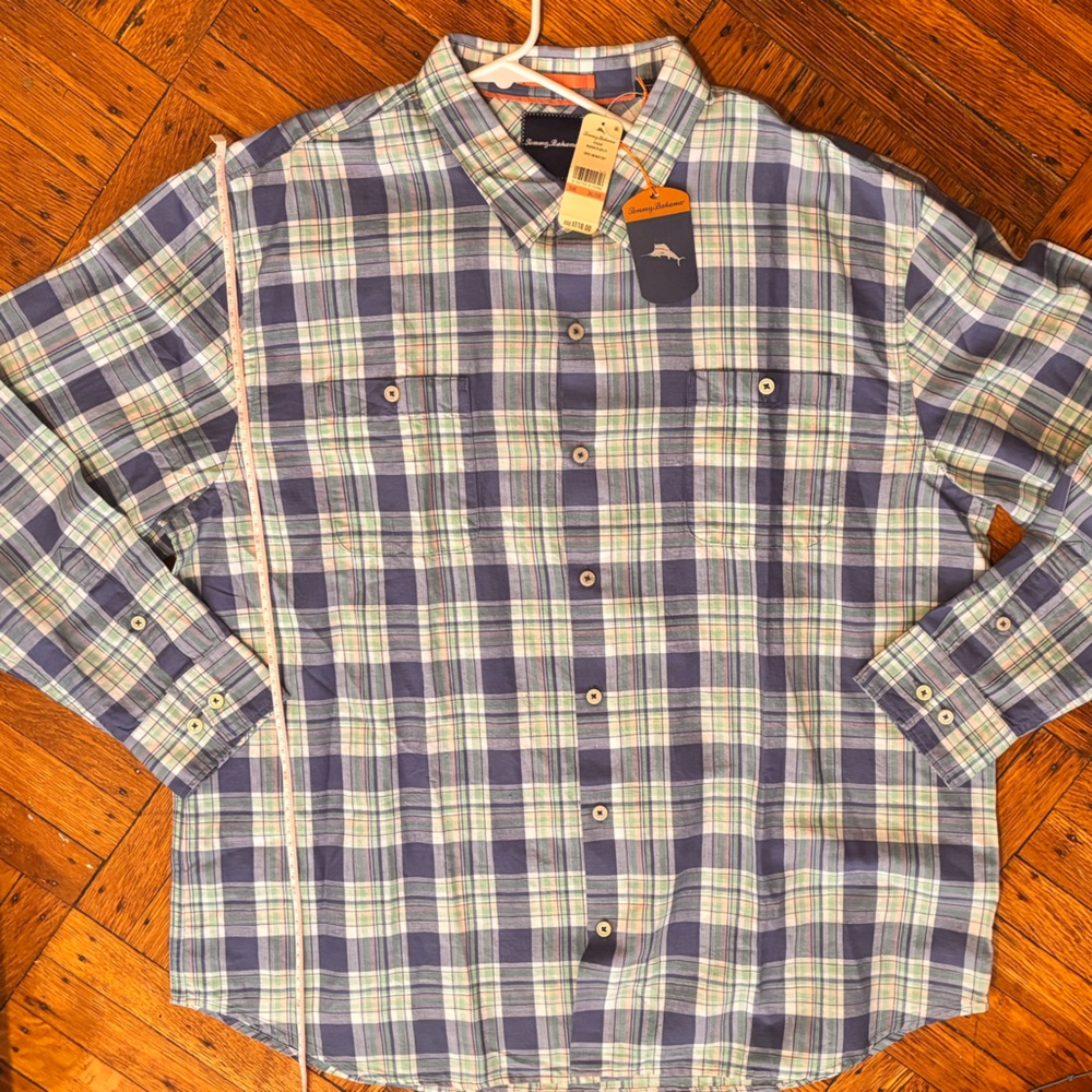 Tommy Bahama Maduro Plaid Button-Down Shirt – 3XL NWT 🌴